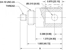 Adaptér s očkovým koncem - komponenty - adaptér pro konec s očkem, #10-32M G1083