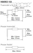 HAKKO 153-1 - lze použít pro tvarování a řezání, pouze tvarování nebo pouze odřezávání vývodů součástek. 