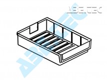 Policový zásobník 3020-5, 300 x 186 x 82 mm, červený