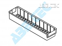 Policový zásobník 6015-3, 600 x 132 x 100 mm, šedý