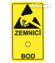  - Lepicí štítky - zemnicí bod s ESD symbolem, 36x21mm, 28ks/list