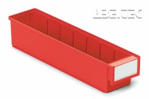 Treston - Policový zásobník 4010-5, 400 x 92 x 82 mm, červený