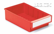 Treston - Policový zásobník 3020-5, 300 x 186 x 82 mm, červený