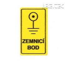  - Lepicí štítky - zemnicí bod se symbolem uzemnění, 35x20mm, 35ks/list