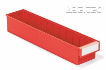  - Policový zásobník 6015-5, 600 x 132 x 100 mm, červený