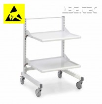 Treston - Průmyslový vozík Treston Multi Trolley M500 ESD, nízký, 2 nastavitelné police, TMTL5-002-49