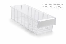 Treston - Policový zásobník 4015-1, 400 x 132 x 100 mm, transparentní